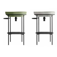 Globo Ring Консоль напольная 65x42х84,5 см, без отв. под смеситель, с полотенцедержателем, цвет: черный матовый