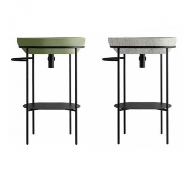 Globo Ring Консоль напольная 65x42х84,5 см, без отв. под смеситель, с полотенцедержателем, цвет: черный матовый