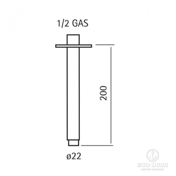 Cisal Xion Держатель верхнего душа, 20см, потолочный, цвет: нержавеющая сталь