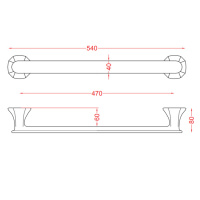 Artceram Civitas Полотенцедержатель 57см, керамический, подвесной, цвет: черный глянцевый