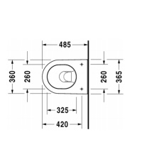 Duravit Darling New Унитаз подвесной компакт с вертикальным смывом, вкл. крепление Durafix, 36x48.5см, Цвет: Белый