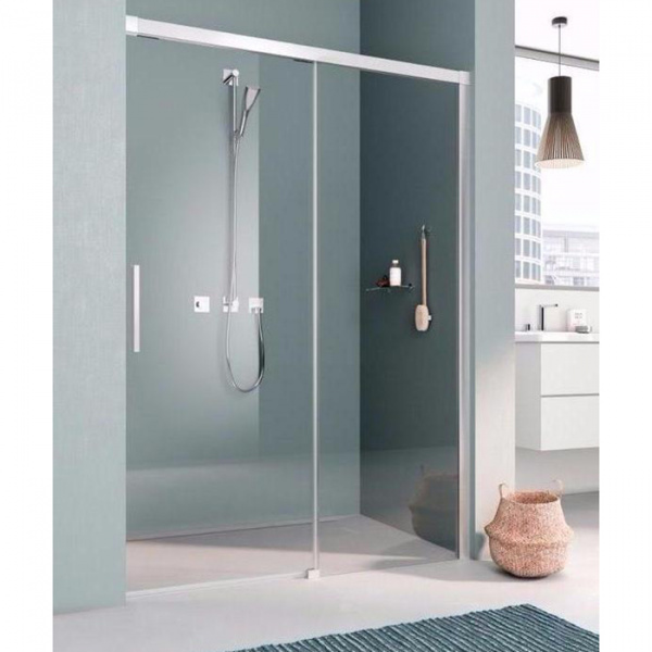 Kermi Душ. дверь NICA L2R 120x200см., с доводчиком, н.ч. спрва серебро+klar+clean