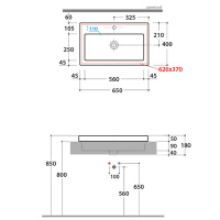 Globo Incantho Раковина 65x40 см, 1 отв., цвет: белый