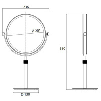 EMCO Pure Зеркало косметическое, Ø201мм, настольн., регулир., 3x кратное увеличение, цвет: хром