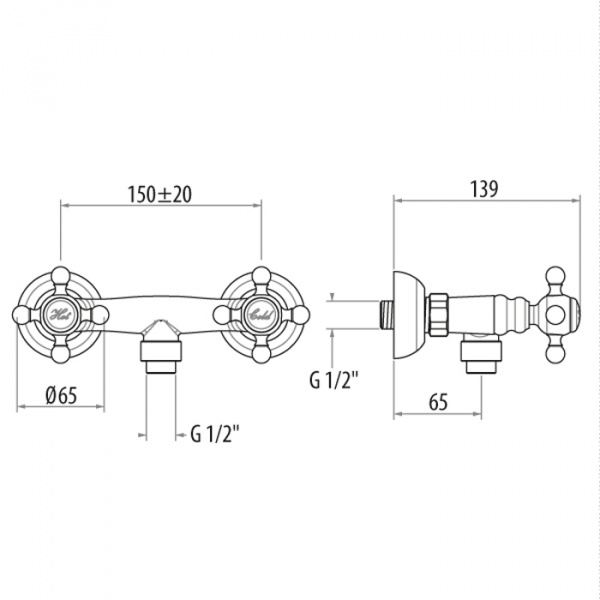 Gattoni Vivaldi Смеситель для душа, выпуск снизу, цвет: хром
