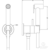 HUBER Shower Гигиенический душ со шлангом 120 см,вывод с держателем и встроенный прогрессивный картридж, цвет: черный матовый