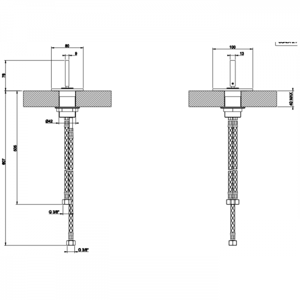 Gessi Rettangolo Рычаг удаленного управления "джойстик", цвет: хром