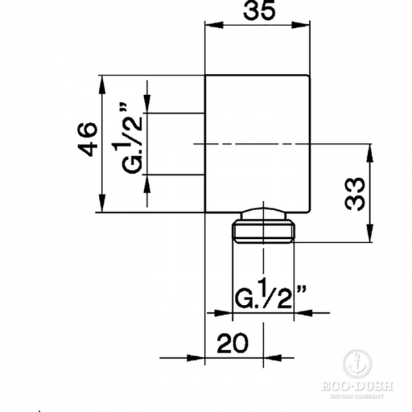 CISAL Shower Вывод из стены для душевого шланга, цвет: хром