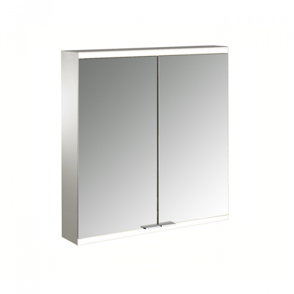 EMCO Prime2 Зеркальный шкаф 60xh70см с подсветкой, навесной,  2 двери, 2 полки, розетка, цвет: белый