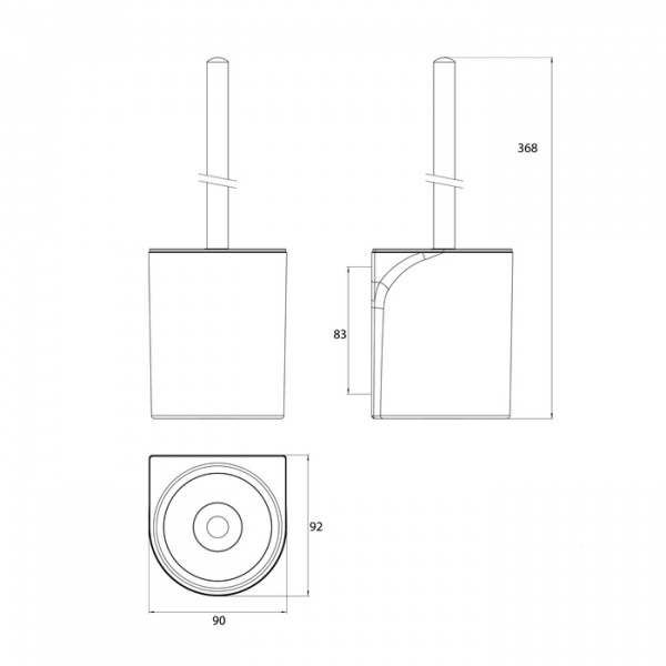 Emco Flow Ерш подвесной, держатель/ручка белая, цвет и материал:  белый пластик