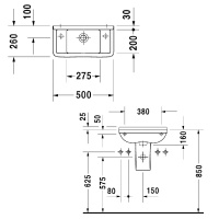 Duravit Starck 3 Раковина 50x26 см, 1 отв., с переливом, цвет: белый
