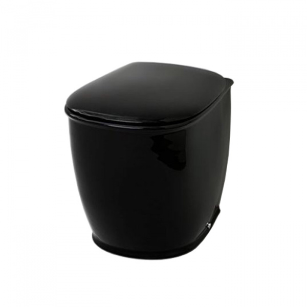 Artceram AZULEY Унитаз напольный приставной слив универсальный 36x52см c креплением, цвет: черный