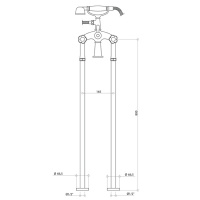 Смеситель для ванны Bongio Fleur Blanc, цвет: хром/белый фарфор