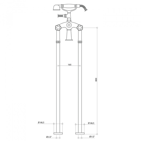 Смеситель для ванны Bongio Fleur Blanc, цвет: хром/белый фарфор