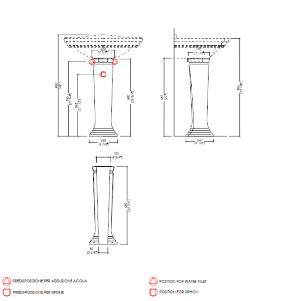 Devon&Devon Westminster Раковина (69х49 см) с 1 отверстием под смеситель, цвет: белый