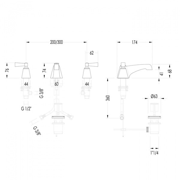 Devon&Devon Vip Time Смеситель для раковины, цвет: хром/белый хрусталь