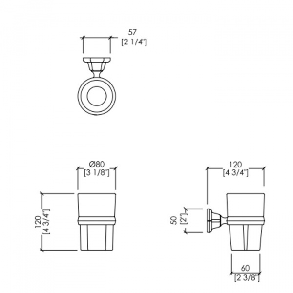 Devon&Devon Jubilee держатель для зубных щёток с керамическим стаканом, подвесной, цвет: хром