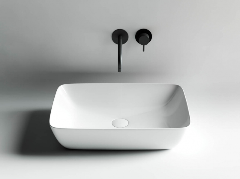 Умывальник чаша FORM накладная прямоугольная 580*380*145мм Ceramica Nova белый CN2003