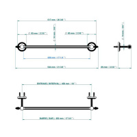 THG Malmaison metal Полотенцедержатель 45см., подвесной, цвет: полированное золото