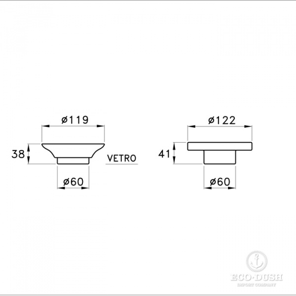 Stella 130 Мыльница без подставки, настольная, цвет: матовое стекло
