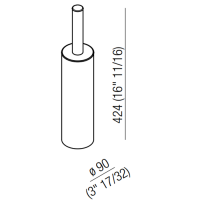 Agape Dot line Ёршик для туалета, напольный, цвет: черный/натуральный дуб