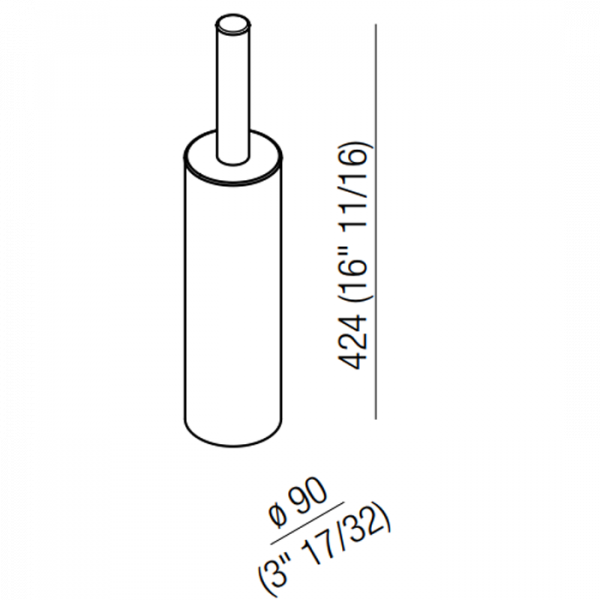 Agape Dot line Ёршик для туалета, напольный, цвет: черный/натуральный дуб