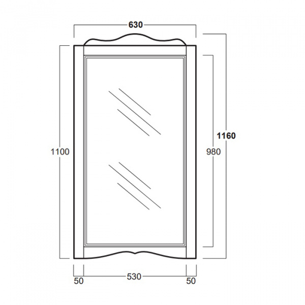 SIMAS Arcade Зеркало 63х116см, цвет: noce