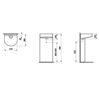 Laufen Sonar Раковина 41х38х90 см, без отв., без перелива, напольная, цвет: белый