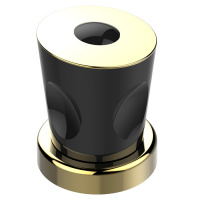THG Bagatelle pierre noire Вентиль смесителя для раковины, ручка черная, цвет: полированное золото