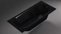 a-Tre Ванна встраиваемая из литьевого мрамора 1700*750*450 мм (в компл. регулир. опоры 140-180 мм),  чёрный глянцевый