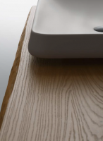 CERASA EDEN Комплект мебели подвесной 195 см со столешницей, накладной раковиной, зеркалом , мебель цвет: белый матовый/Corteccia Viva