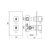Gattoni Termostatici Термостатический смеситель для душа скрытого монтажа, на 2 выхода, цвет хром