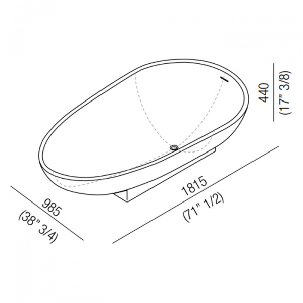 Agape Spoon Ванна отдельностоящая 181.5x98.5x44 см