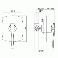 Gattoni Icarus Встраиваемый смеситель для душа в комплекте с внутренней частью, цвет: хром