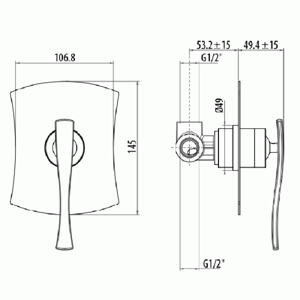 Gattoni Icarus Встраиваемый смеситель для душа в комплекте с внутренней частью, цвет: хром