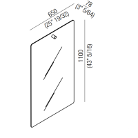 Agape Dot line Прямоугольное зеркало, 110x65см, с полированной кромкой, цвет: черный