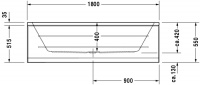 Ванна акриловая Duravit D-Code 180x80 прямоугольная, встраиваемая