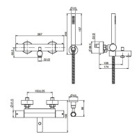 Carlo Frattini Fimatherm Термостатический смеситель на ванну внешний с душевым комплектом, цвет: хром