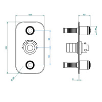 THG Malmaison Portoro Смеситель для душа встраиваемый, термостатический, с 2 запорными вентилями, внешняя часть, цвет: полированное золото