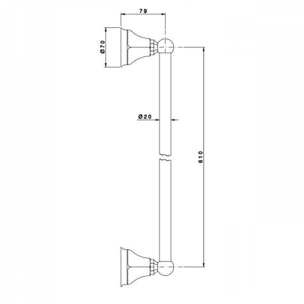 Nicolazzi Teide Полотенцедержатель 45см, подвесной, цвет: хром