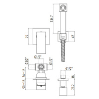 Gattoni Kubik Гигиенический душ со встроенным смесителем, цвет: Nero Opaco