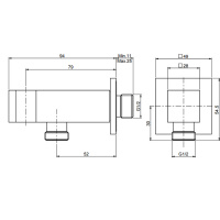 Carlo Frattini Wellness Держатель ручного душа с подводом воды 1/2”, цвет: хром