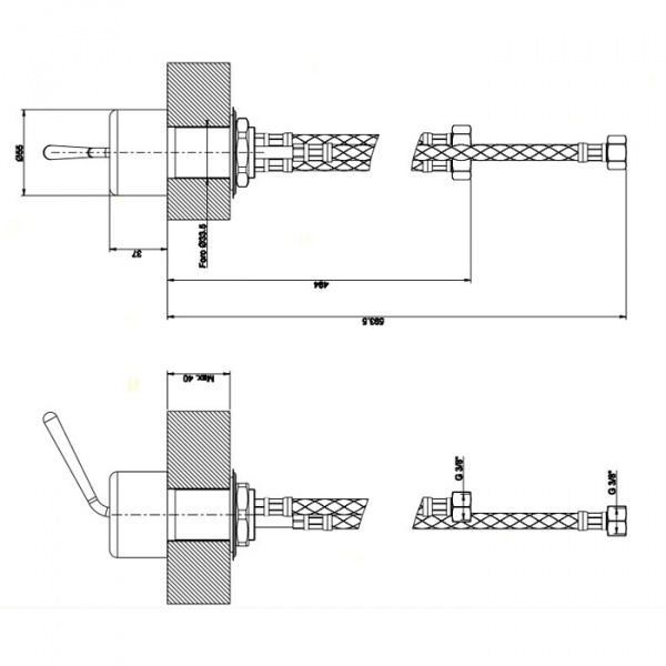 Gessi Goccia Рычаг удаленного управления, цвет: black XL