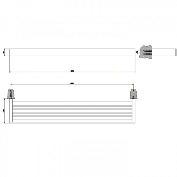 Gessi Rettangolo Полочка 60см, подвесной, цвет: хром