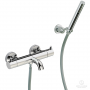 CISAL Less New Смеситель термостатический настенный для ванны/душа с ручной лейкой,держателем и шлангом, цвет: хром
