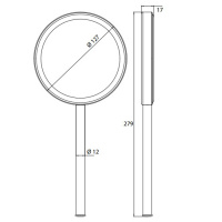 EMCO Pure Зеркало косметическое, Ø127мм, ручное, 3x кратное увеличение, настольное, цвет: хром
