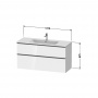 Duravit D-Neo Тумбочка подвесная 62.5x121x46.2 см, раковина, 1 ящик цвет: белый высокоглянцевый