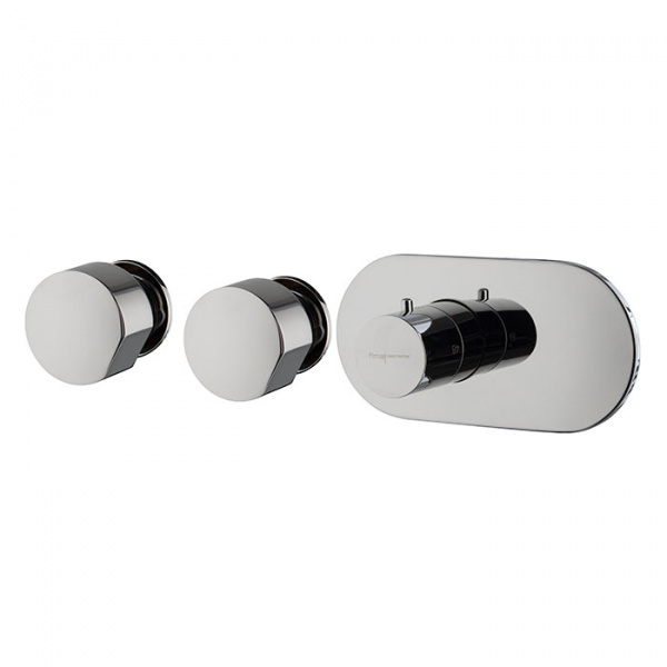 Carlo Frattini So Смеситель для душа встроенный, термостатический, 2 запорных вентиля, цвет: хром