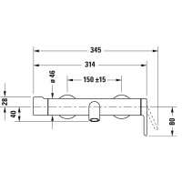 Duravit C.1 Смеситель для ванны, настенный, с клапаном, цвет: хром
