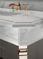 Devon&Devon Epoque Декоративная структура 100х59.7см, с раковиной на 3 отв., цвет: золото/белый мрамор